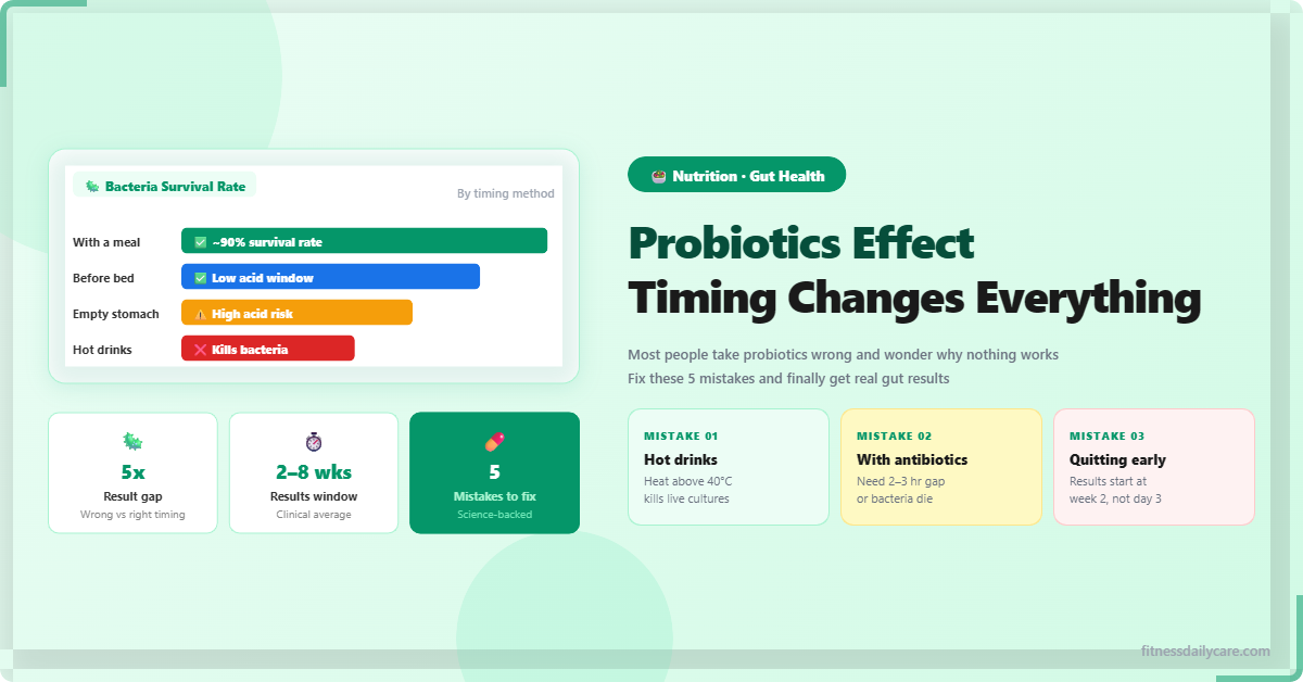 Probiotics Effect: 5 Timing Mistakes That Kill Your Gut Results