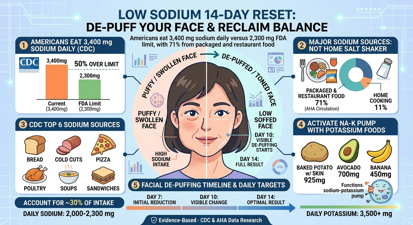 Low Sodium Diet for 2 Weeks, Watch Your Face De-Puff
